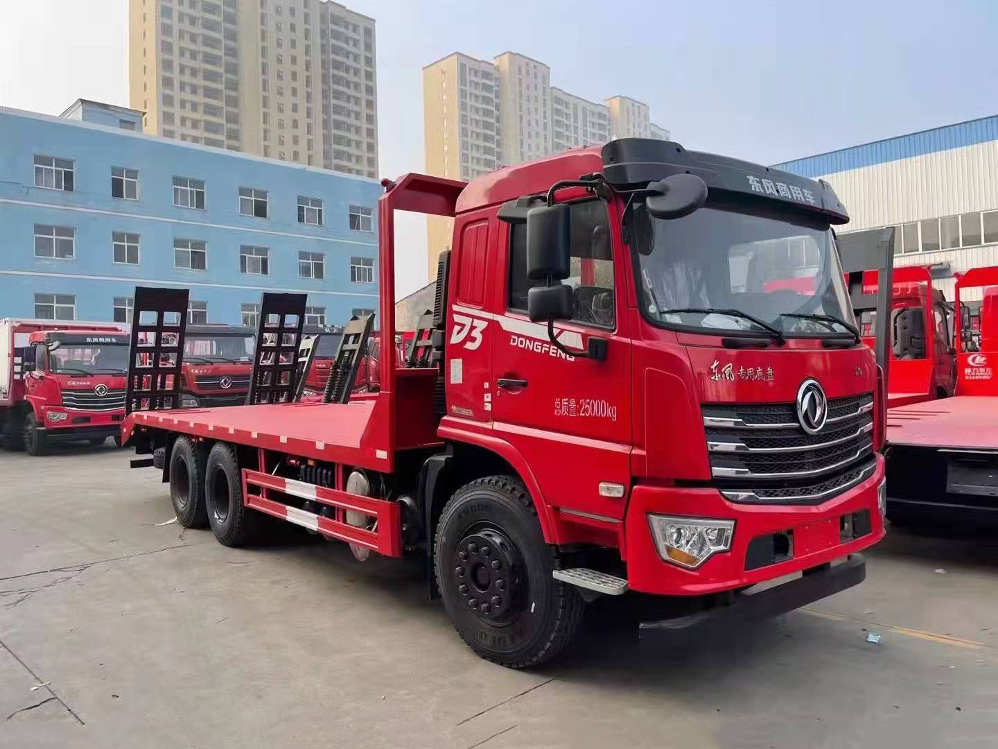 国六东风畅行D3后八轮平板运输车